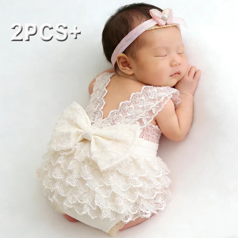Baby Clothing Brands - Ylsteed Yenidoğan Fotoğraf Dantel Romper Seti