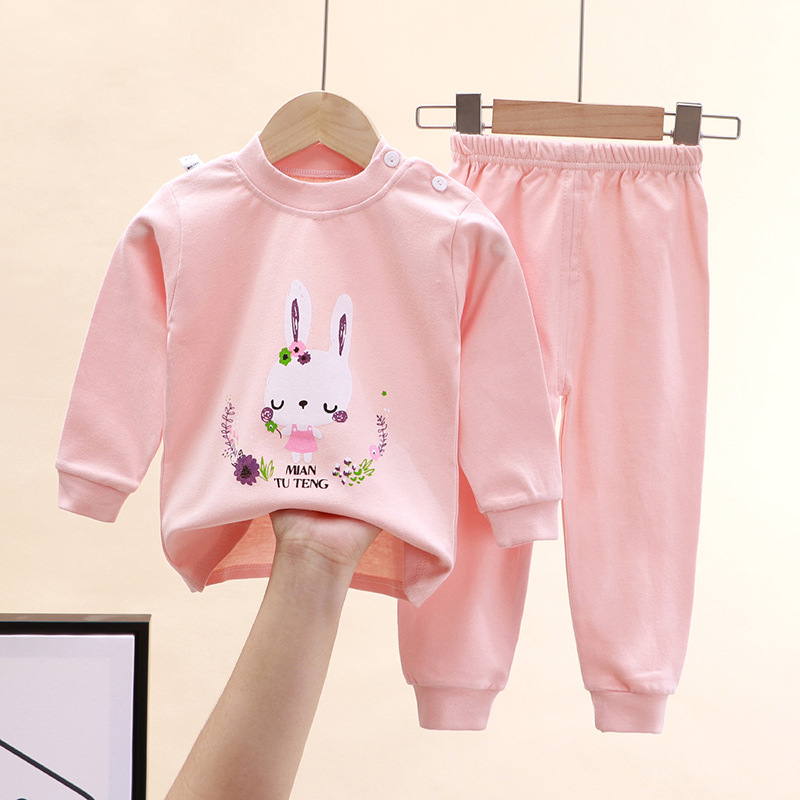 Baby Clothing For Sleep - Sonbahar pijama pijama kızlar için pembe
