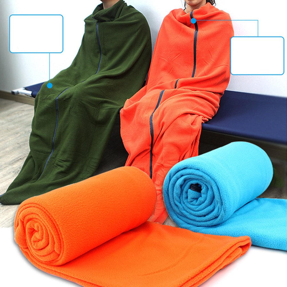 Fleece Sleep Bag - Taşınabilir Uyku Tulumu Turuncu Polar Polar